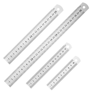 4 Pack Stainless Steel Ruler Set for Drawing Home Office Engineering Tool