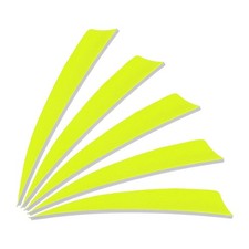25Pcs 4 Inch Arrows Vanes Right Wing Arrow Feather Turkey Fletching, Neon Yellow