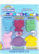 Hello Kitty and Friends Bath Bombs Set, 6 Piece, Bubblegum Scented - Ages 3 Cha