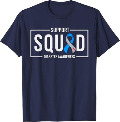 Blue Support Squad Type 1 Diabetes Awareness Unisex T-Shirt