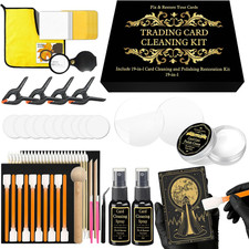 272 Pcs Card Care Clean Kit,Trading Card Cleaning Kit with Fixing Jig and EVA Sh