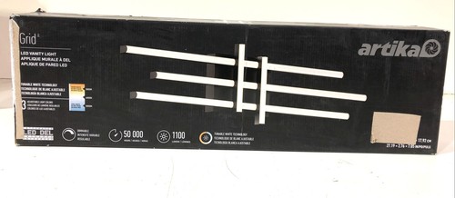 Artika Grid 27 in. 1-Light Black LED Modern Bath Vanity Light New