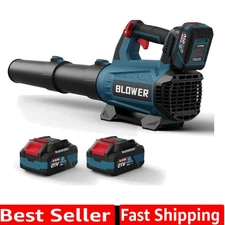 Upgraded Electric Leaf Blower - 21V, Low Noise, Adjustable Speed, Quick Charge