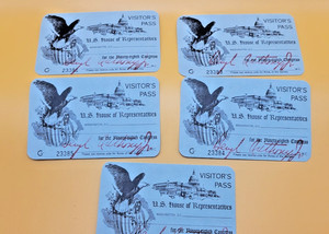 Vintage US House of Representatives Visitors Pass 98th Congress Lot of 5