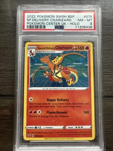 Pokémon Special Delivery Charizard Trading Card SWSH075 PSA 8