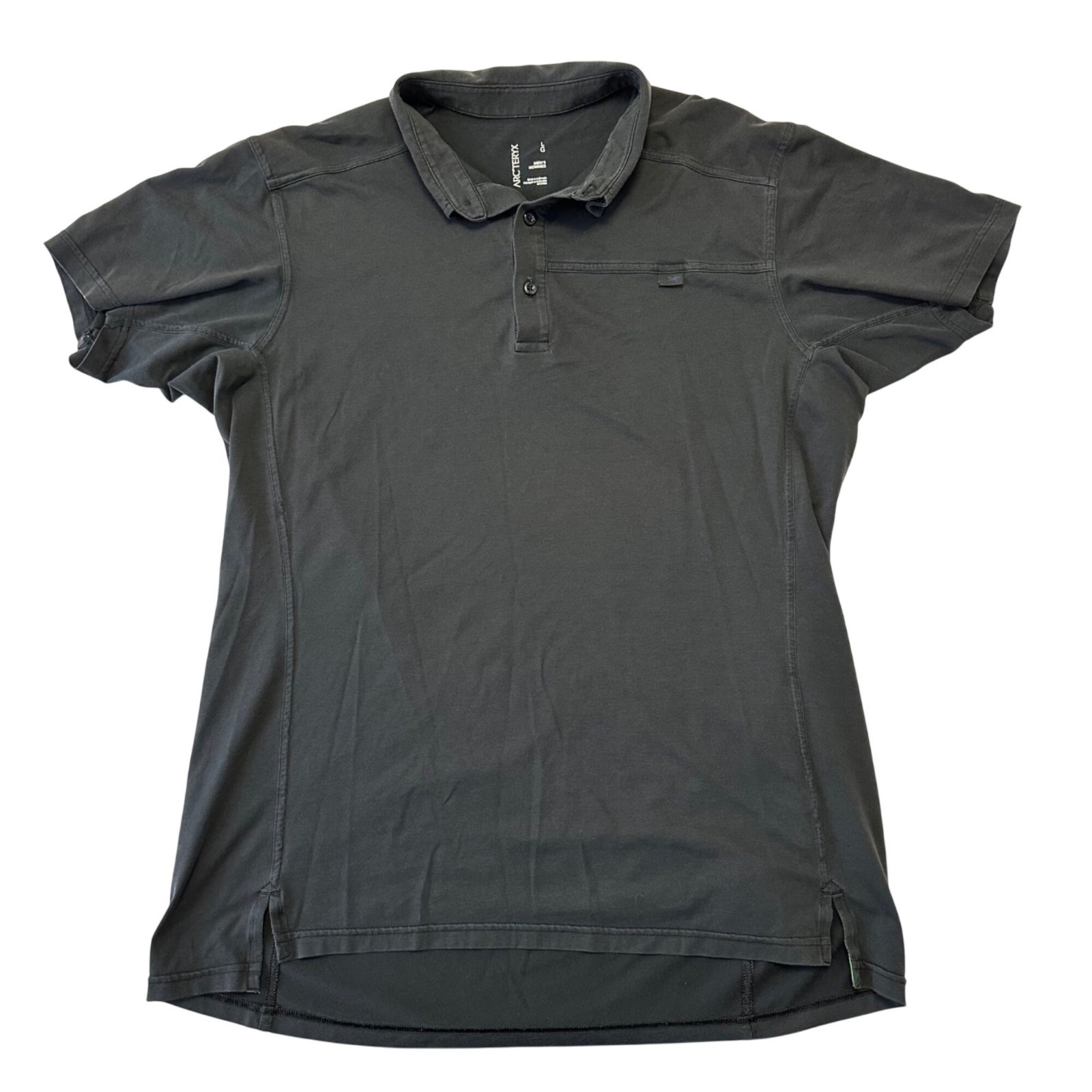 Arcteryx Mens Captive Polo Short Sleeve Shirt Size Large Black Active Golf