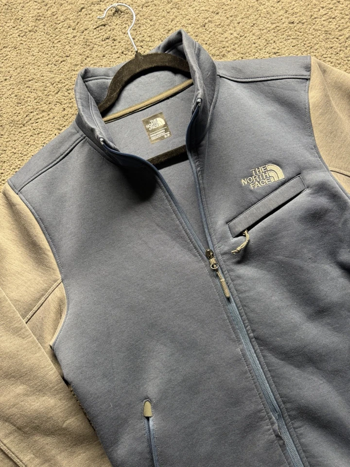 The North Face Hoodie Men Small Thermal 3D FZ Blue Gray Sweatshirt Hood Full Zip - Image 4 of 4
