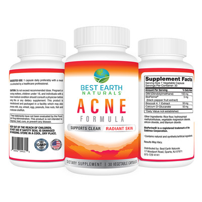 Acne Supplement DIM Hormonal Acne Clear Skin Blemish Support Men Women 30 Caps