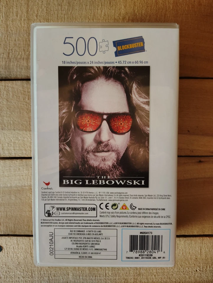 Rompecabezas Blockbuster the Big Lebowski 500 piezas 18" x 24" película de comedia 2019 Foto 3 de 4
