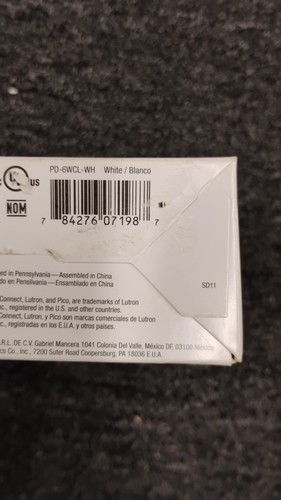 Lutron PD-6WCL-WH Caseta Wireless Smart Lighting Dimmer Switch - White, OBN, X2 - Picture 3 of 3