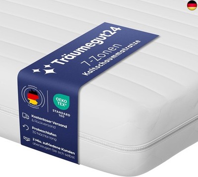 Träumegut24 AquaFlex 7-Zonen Matratze 90x200 cm | H2&H3 | Ergonomische 
