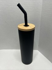 24 Oz Tumbler Members Mark Stainless Steel Black New 9  x 3  