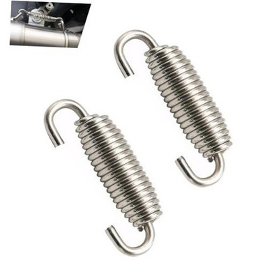 Motorcycle Exhaust Springs, 40-60mm Stainless Steel Muffler Spring 2 PCS Silver