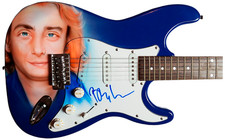 Barry Manilow Signed Autographed Hand Airbrushed Painting Guitar UACC AFTAL