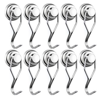 Magnetic Hooks,80LB+ Magnet Hooks Heavy Duty with Swivel Swing 10 Pack Strong...