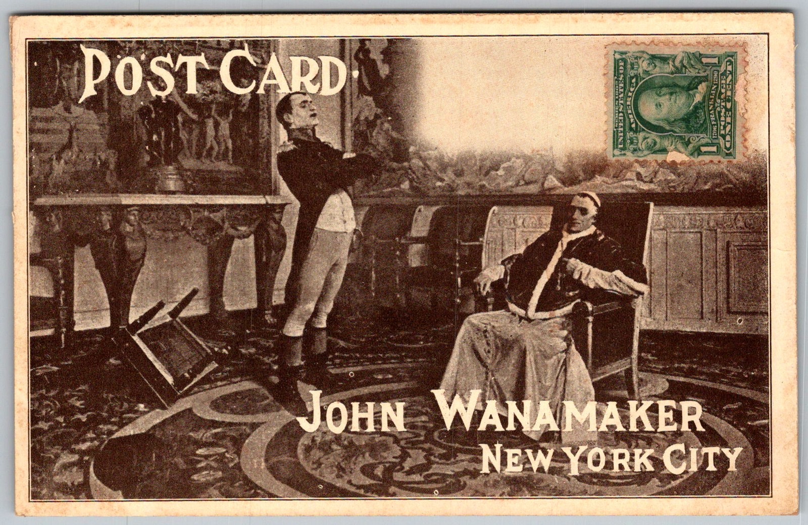 Antique Postcard John Wanamaker Advertising New York, NY 1910s