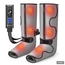 Air Compression Leg Massager with Heat : Foot and Calf Massager for Circulation