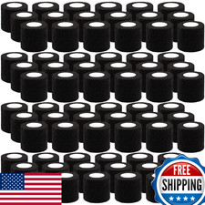 BQTQ 72 Rolls 2" Black Self Adhesive Bandage Wrap Tape First Aid Sports