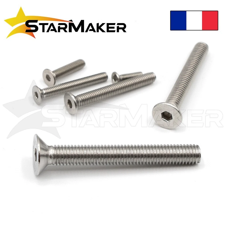 Vis à tête fraisée 6 pans FHC hexagonale inox A2 - M2 M2.5 M3 M4 M5 M6 - 5-60mm - Photo 3/4