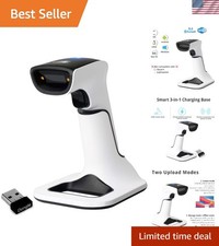 Wireless Portable 1D 2D with Stand Bluetooth Barcode Scanner: 3-in-1 Handheld...