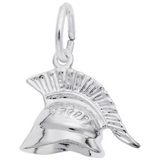 Breloque casque romain - métal - argent massif