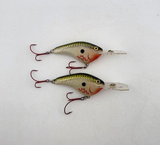 (2) Rapala DT-Flat 7 Crankbait Fishing Lures Lot of 2 - Bleeding Olive Shiner