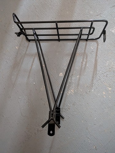 Black bike rack (over rear tire) for bags and traveling | eBay