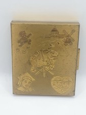 VTG Gold Metal Compact Accordion Photo Album Holds 14 Pics 2.5  x2.75  