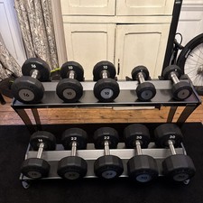 Eleiko EVO Dumbells (5s, 10s, 16s, 22s, 30s) With Rack