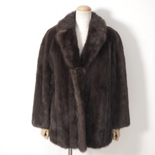 Giacca cappotto vera pelliccia visone mogano donna vintage visone marrone...