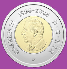 1996 - 2026 Canada 30th Anniv Toonie Type B /2 $2 Two Dollar Coin Mint UNC Toon