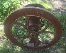 No. 2 antique coffee grinder burr grain mill 12" wheel cast iron