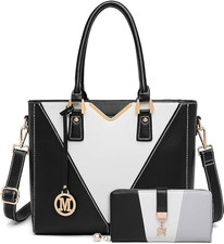 Borsa Tote Donna Grande, Borse Media Firmate PU Pelle Tracolla a Forma Di V, Amp