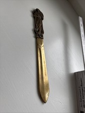 Brieföffner Messer Design Figürlich Messing Alt Ca.25cm Vintage Antik