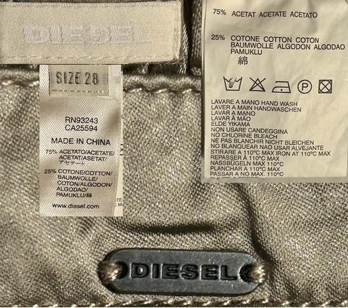 Vintage - Diesel Early 2000s Light Olive Green Loose Fit Low Rise Shorts - 28 - Picture 8 of 8