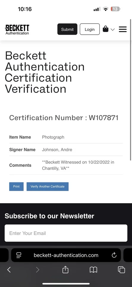 Houston Texans Andre Johnson Fight Autographed Photo - Image 3 of 3