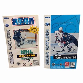 NHL Powerplay 96 & NHL All-Star Hockey (Sega Saturn) Complete w/ Man + Reg Card