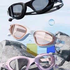 Anti-fog Adult Swimming Goggles Set Adjustable with Nose Clip Silicone Swim Cap