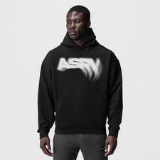 Image of ASRV DSG-0874. Tech-Terry™ Zip Hoodie Large Black “Signal Lost” New RRP £120.00