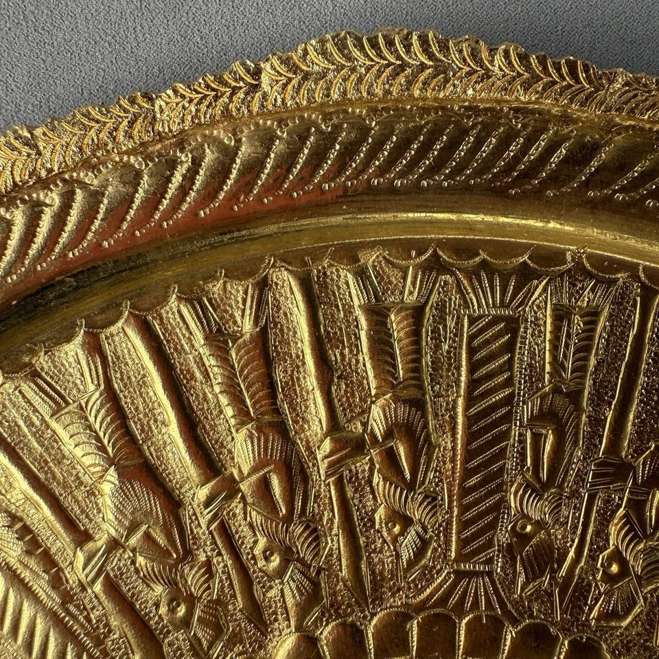 "Antigua placa de latón grabada persa artesanal - Inmortales del ejército aqueménida 14""" Foto 4 de 4