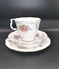 Royal Albert Bone China Tranquility Teacup Saucer Side Plate Trio Excellent Cond