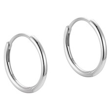 Best Hoop Earrings  Ear Hinged Sleeper Circle Simple Plated Silver