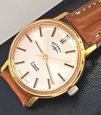 17 JEWELS SWISS MADE ROTERY WIND UP MEN'S VINTAGE WATCH MINT CONDAION
