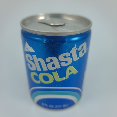 Vintage Shasta Cola Soda Mini Can 8 FL OZ Blue White Green Original 1970s-80s