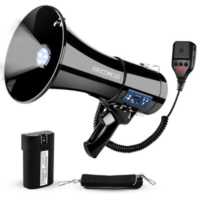 5 Core Megaphone 50W Bluetooth Rechargeable Portable Bullhorn 1100 Yards w LED