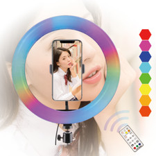 10 Inch Ring Light / Fill Light with table stand, Circle Light; RGB; Tiktok