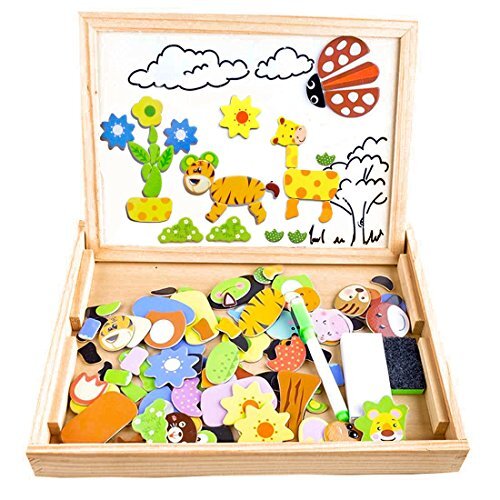 Cooljoy CL-8850 100 Pieces Wooden Magnetic Board Puzzle Games