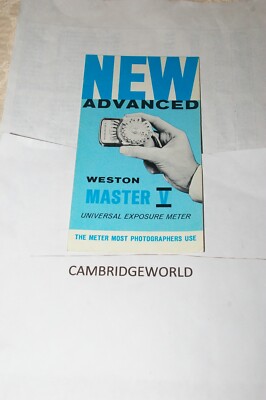 Las mejores ofertas en Medidores de luz Weston Master V Fotografía | eBay