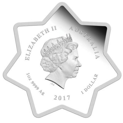 2017年　STAR SHAPED CHRISTMAS 1oz銀貨 2017 1oz Christmas Tree Star Shaped Silver Proof Coin Silver $1