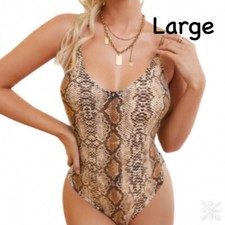 Snakeskin Bodysuit Teddy Lingerie Size Large Spaghetti Straps